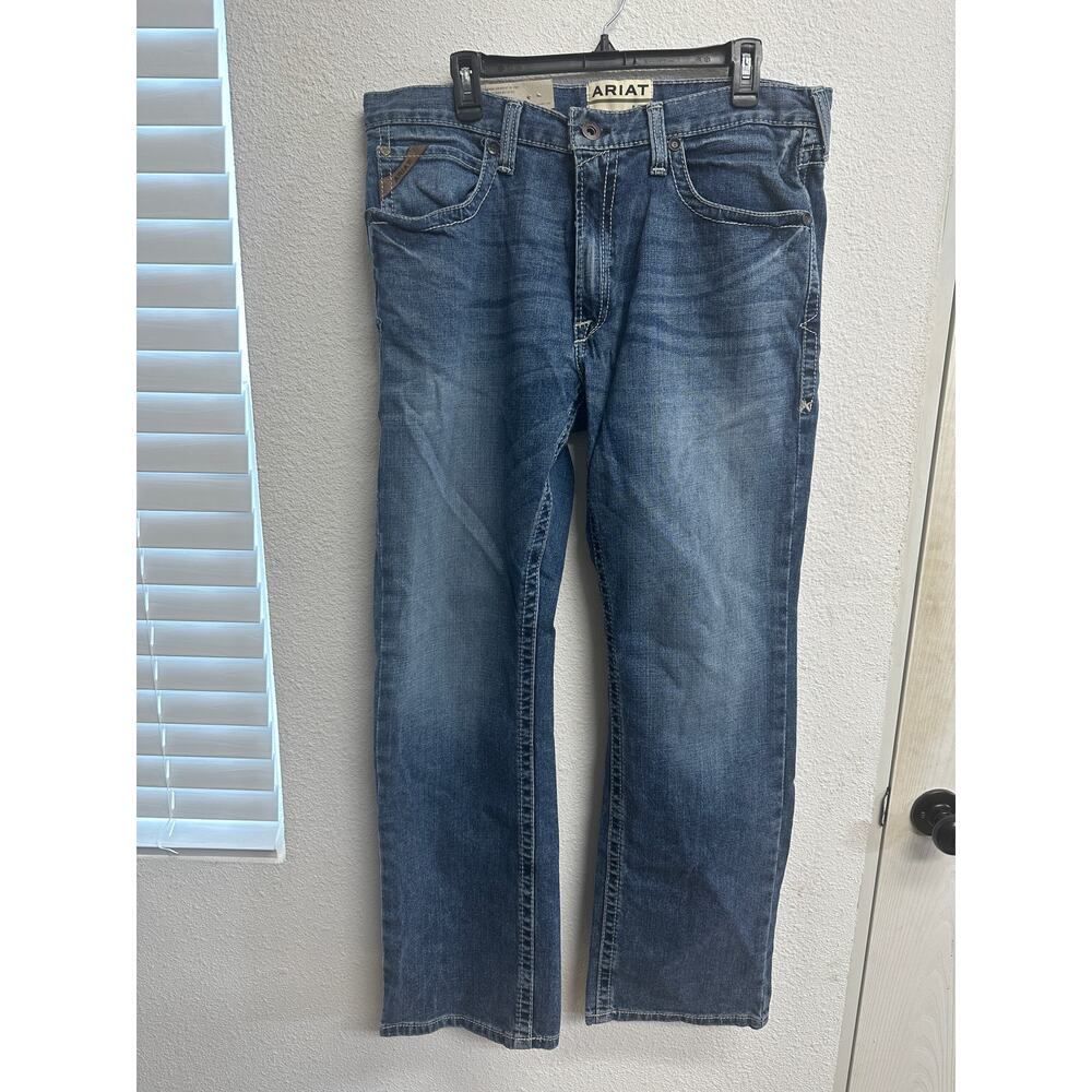 Ariat M5 Straight Fit Straight Leg Jeans Men Size 36x32 Blue Denim Western